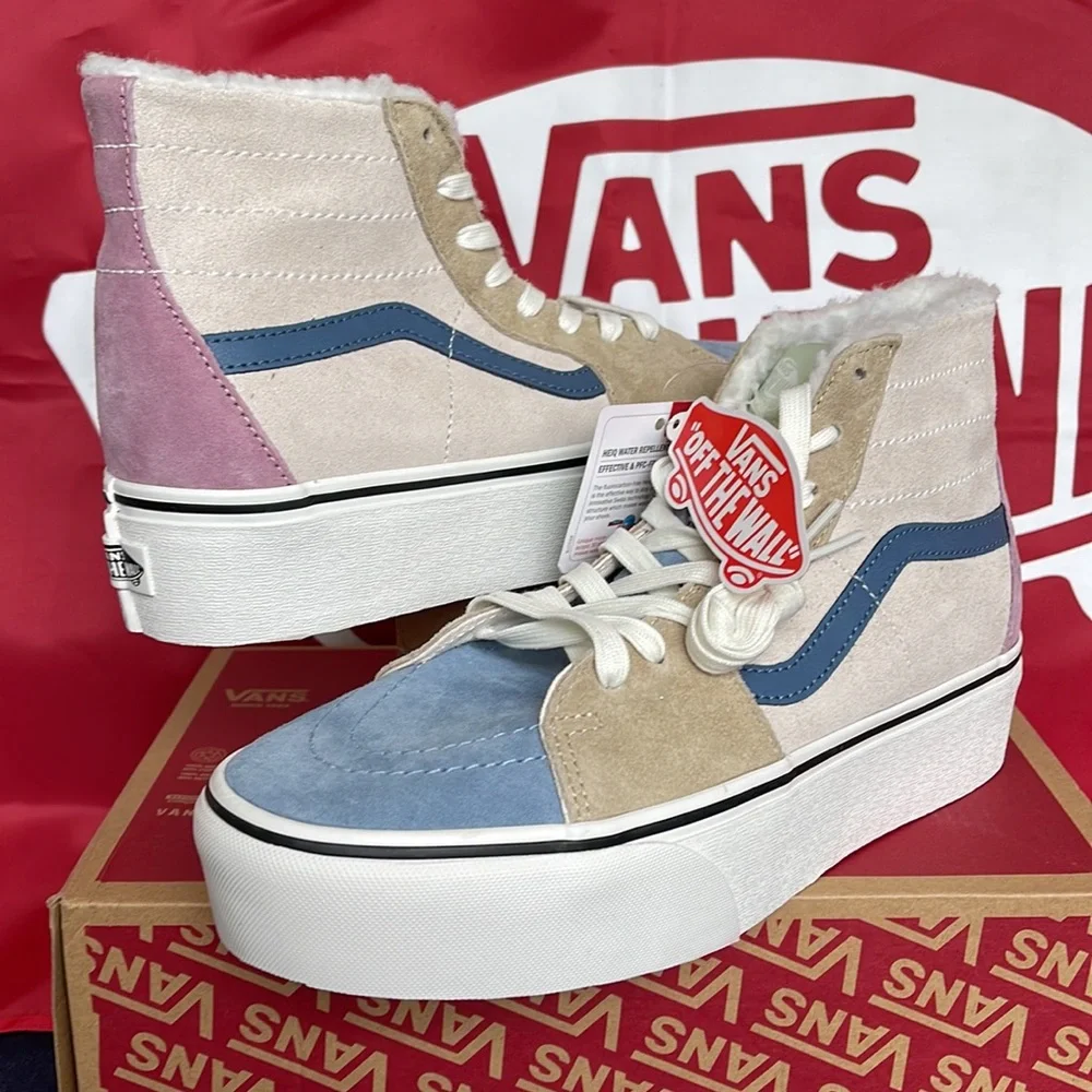 Vans Sk8-Hi Tapered Pig Suede/Sherpa Multi Co VN0A7Q5PMUL WMNS Platforms